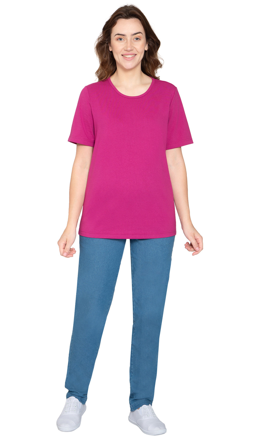Short Sleeve Crew Neck Tee Cotton Blend