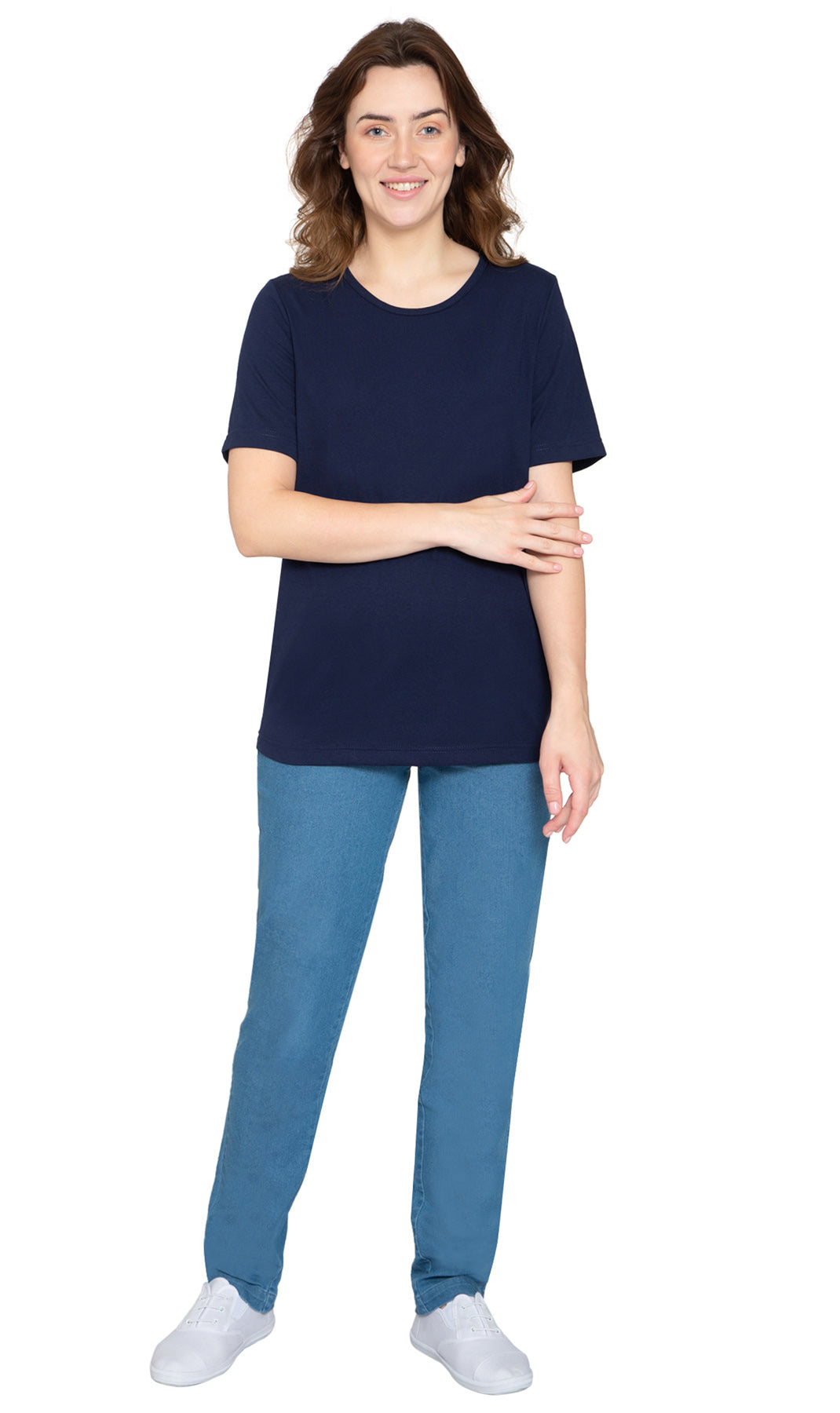 Short Sleeve Crew Neck Tee Cotton Blend