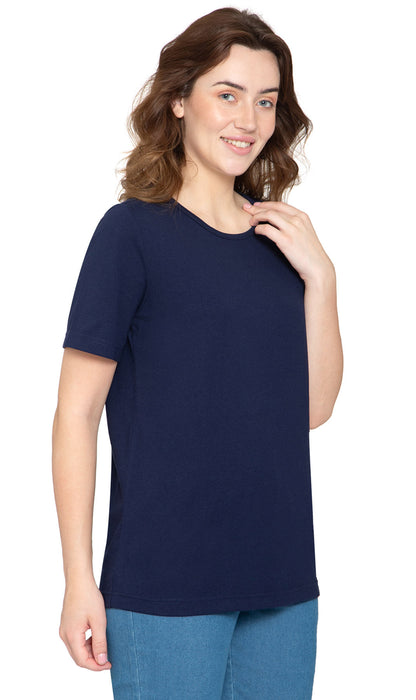 Short Sleeve Crew Neck Tee Cotton Blend