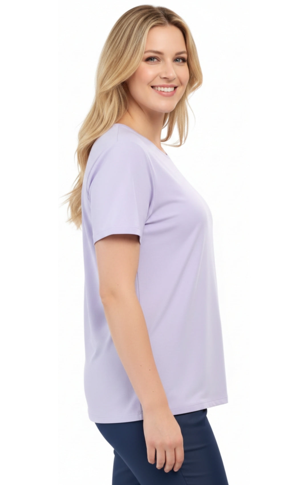 Short Sleeve Crew Neck Tee Cotton Blend