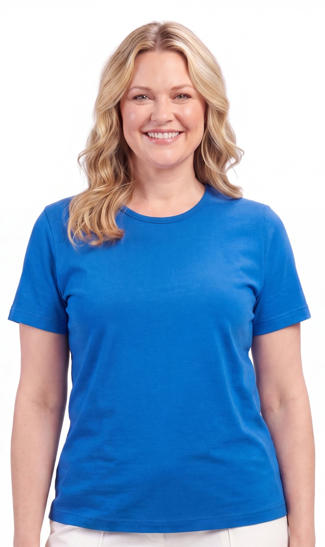 Short Sleeve Crew Neck Tee Cotton Blend
