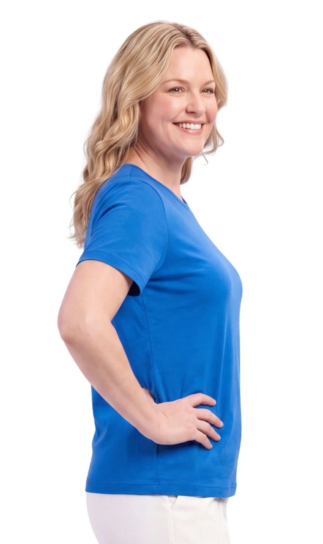 Short Sleeve Crew Neck Tee Cotton Blend