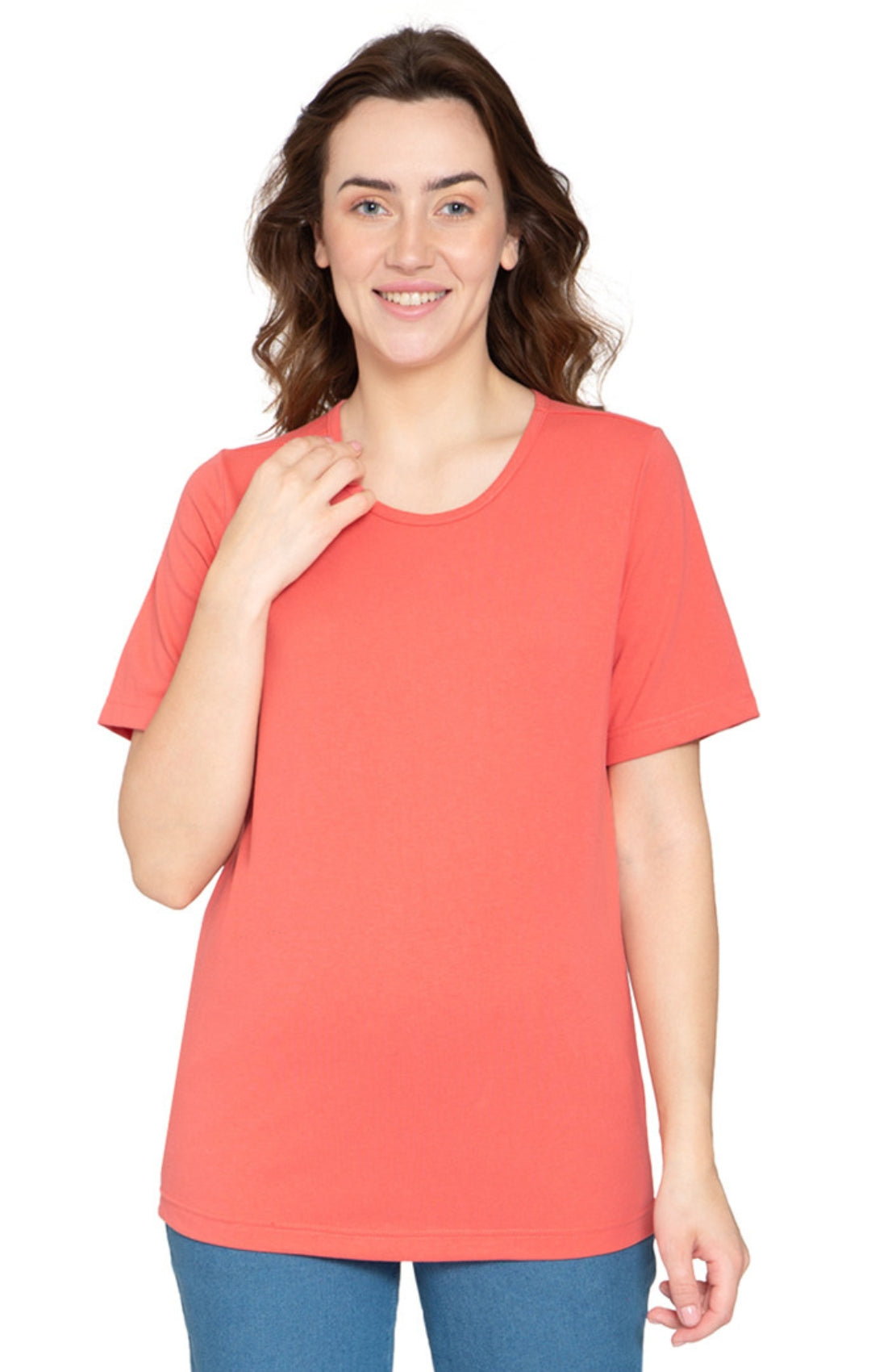 Short Sleeve Crew Neck Tee Cotton Blend