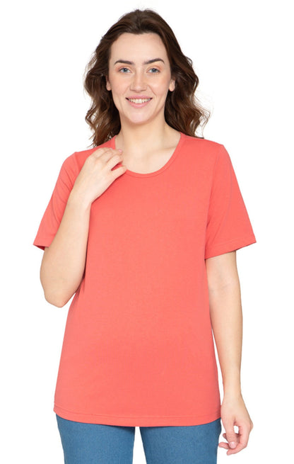 Short Sleeve Crew Neck Tee Cotton Blend