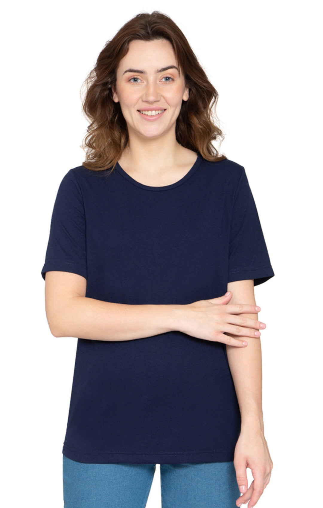 Short Sleeve Crew Neck Tee Cotton Blend