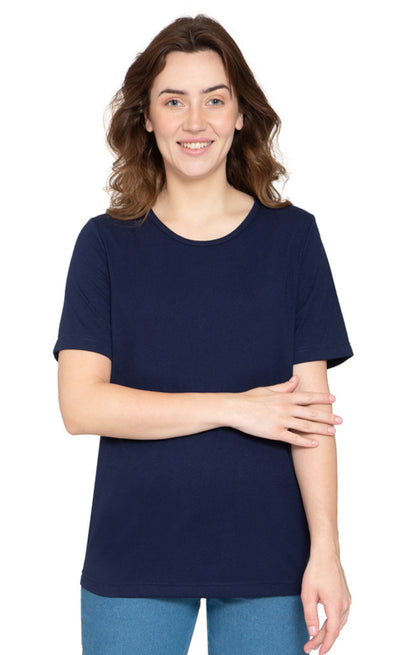Short Sleeve Crew Neck Tee Cotton Blend