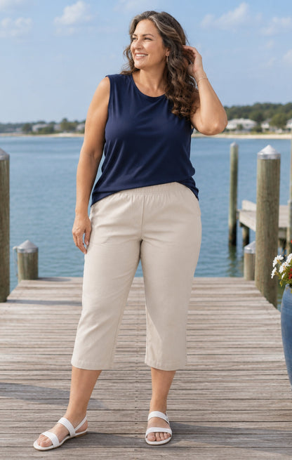 Classic Sleeveless Tank Cotton Blend