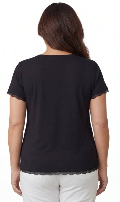 Short Sleeve V-Neck Henley Placket Tee