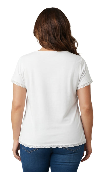 Short Sleeve V-Neck Henley Placket Tee