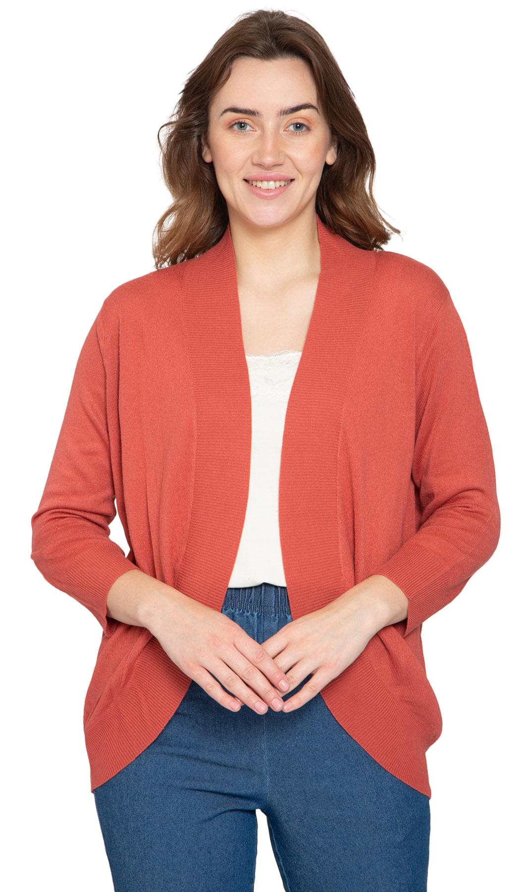Open Front Curved Hem Soft Cardigan