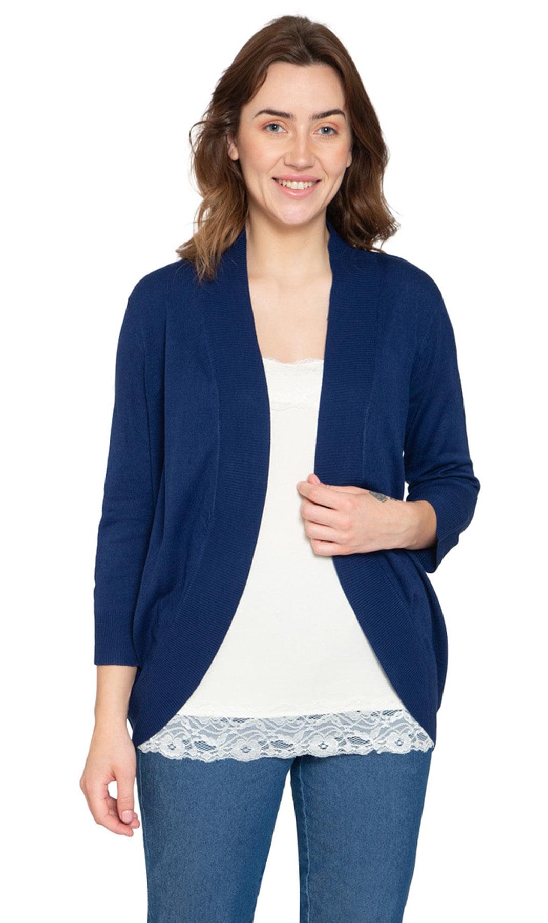 Open Front Curved Hem Soft Cardigan