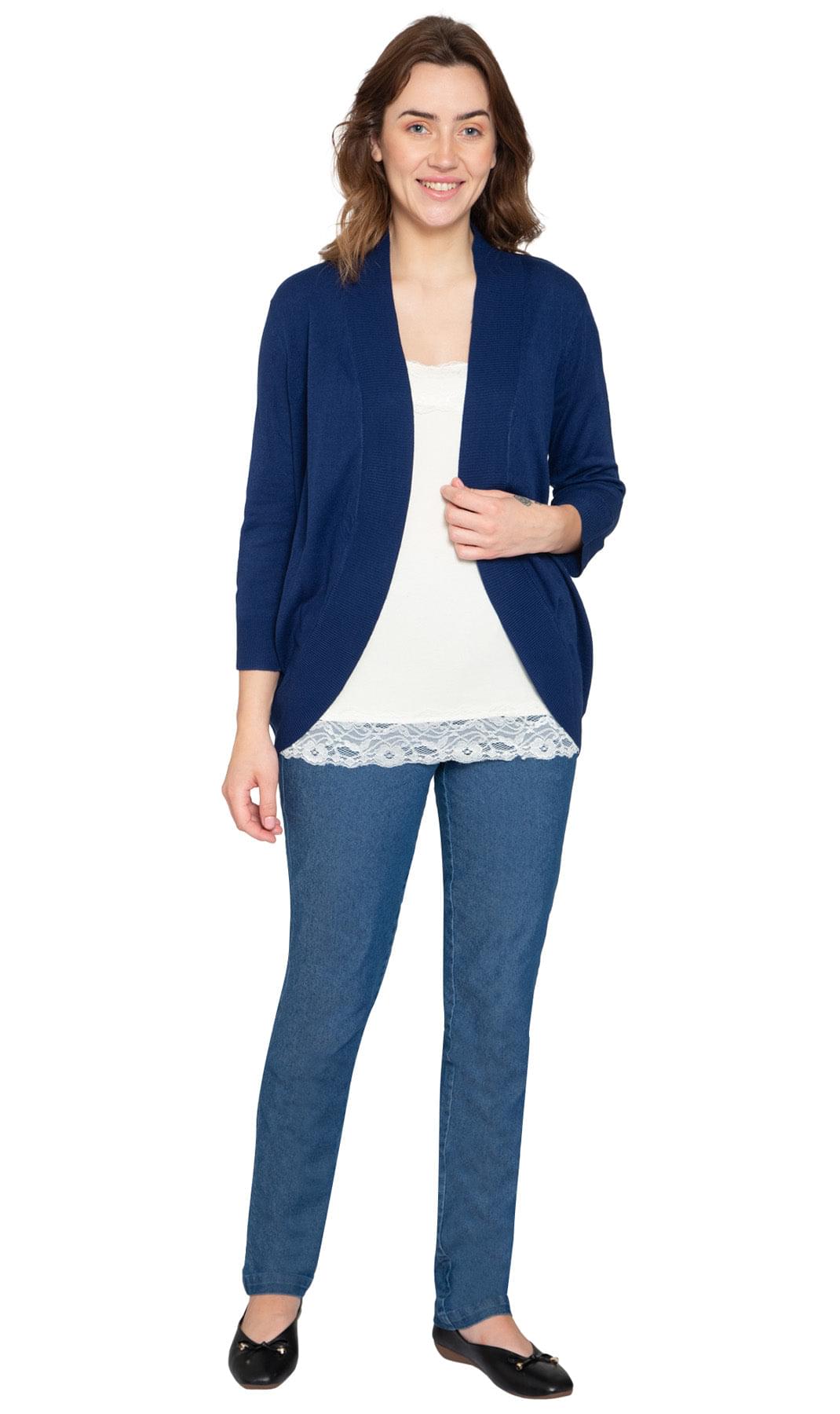 Open Front Curved Hem Soft Cardigan