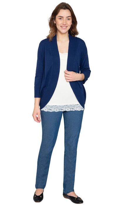 Open Front Curved Hem Soft Cardigan