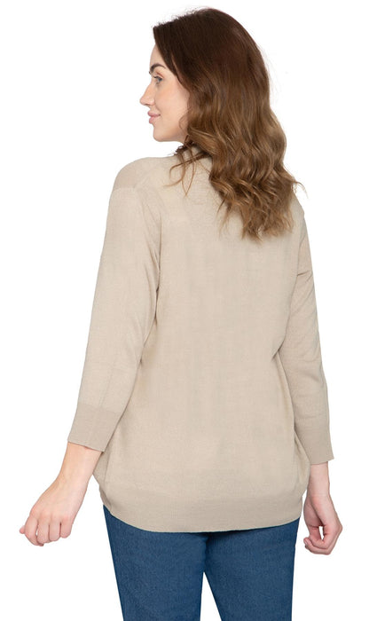 Open Front Curved Hem Soft Cardigan