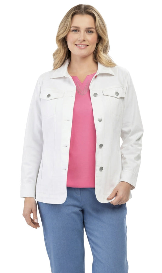 Button Front Brushed Twill Jacket