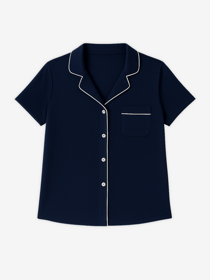 D's Short Sleeve Button Lounge Shirt