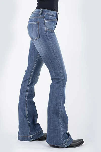Flare Fit Patch Pockets Medium Wash