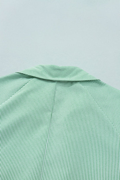 Plus Collar Tie Sleeve Blouse