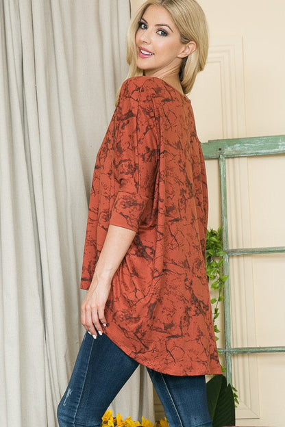 Print Jersey Dolman Top