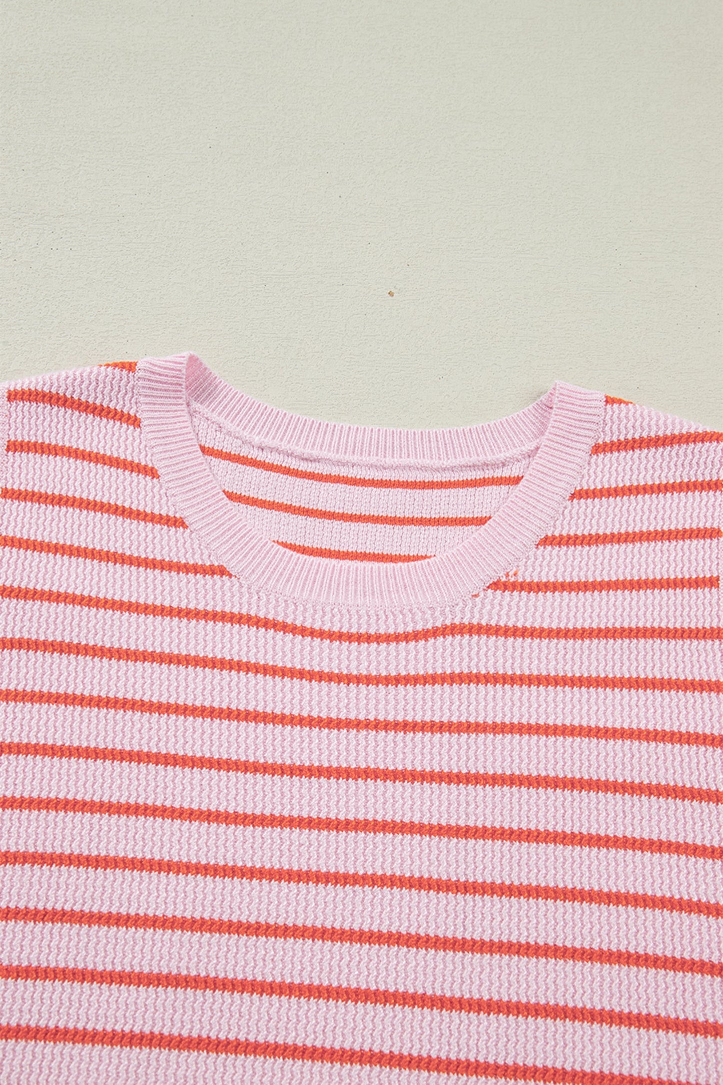 Knit Sleeveless Casual Pink Stripe Top