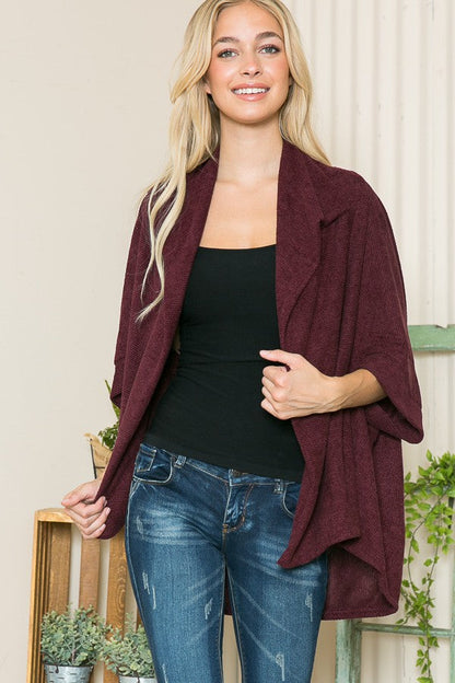 Textured Shawl Collared Cardigan