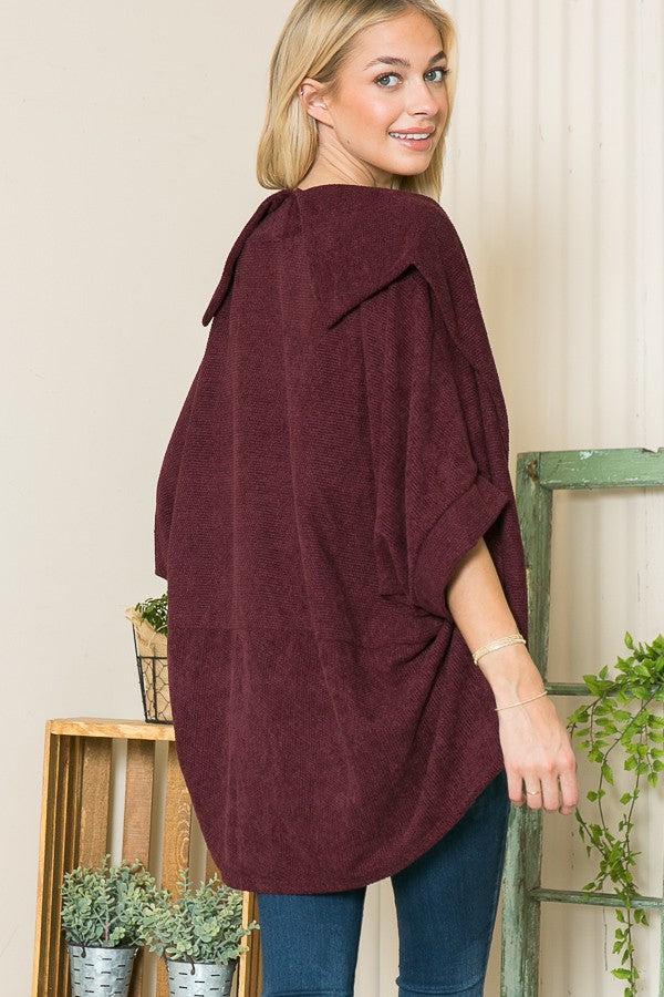Textured Shawl Collared Cardigan