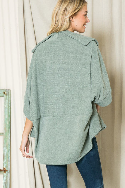 Textured Shawl Collared Cardigan