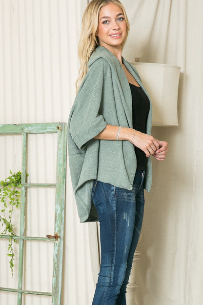 Textured Shawl Collared Cardigan
