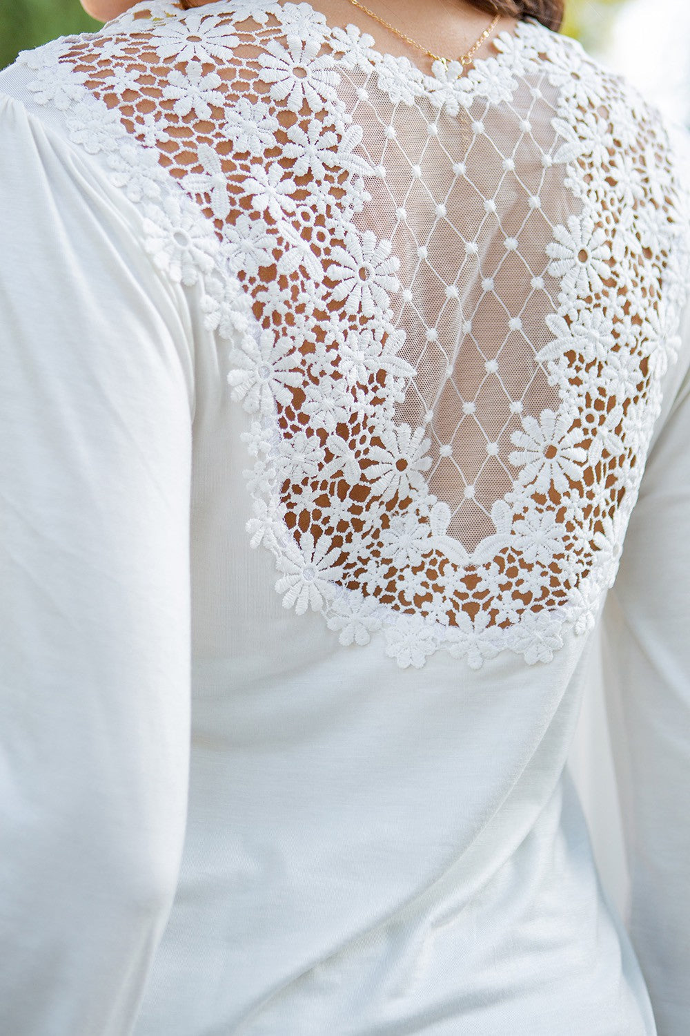 Lace Back Bell Sleeve Top