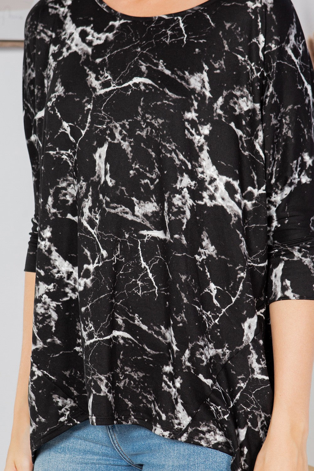 Print Jersey Dolman Top