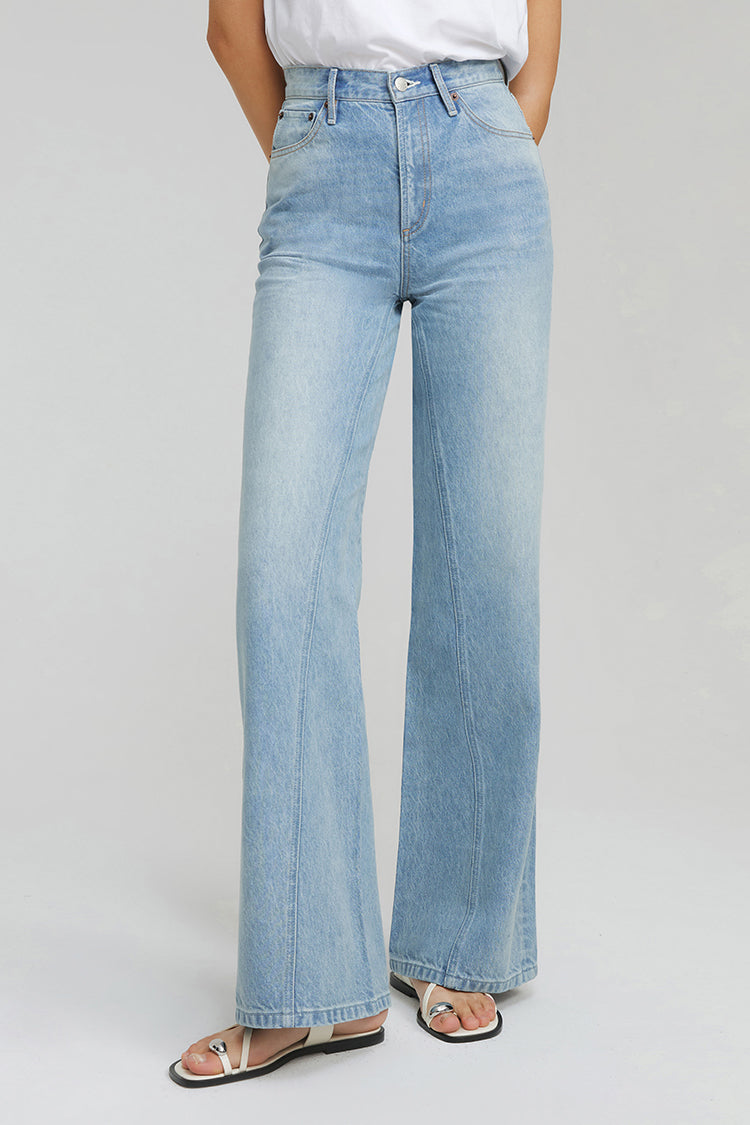 Angeles High Rise Wide Leg Light Wash Jeans