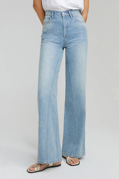 Angeles High Rise Wide Leg Light Wash Jeans