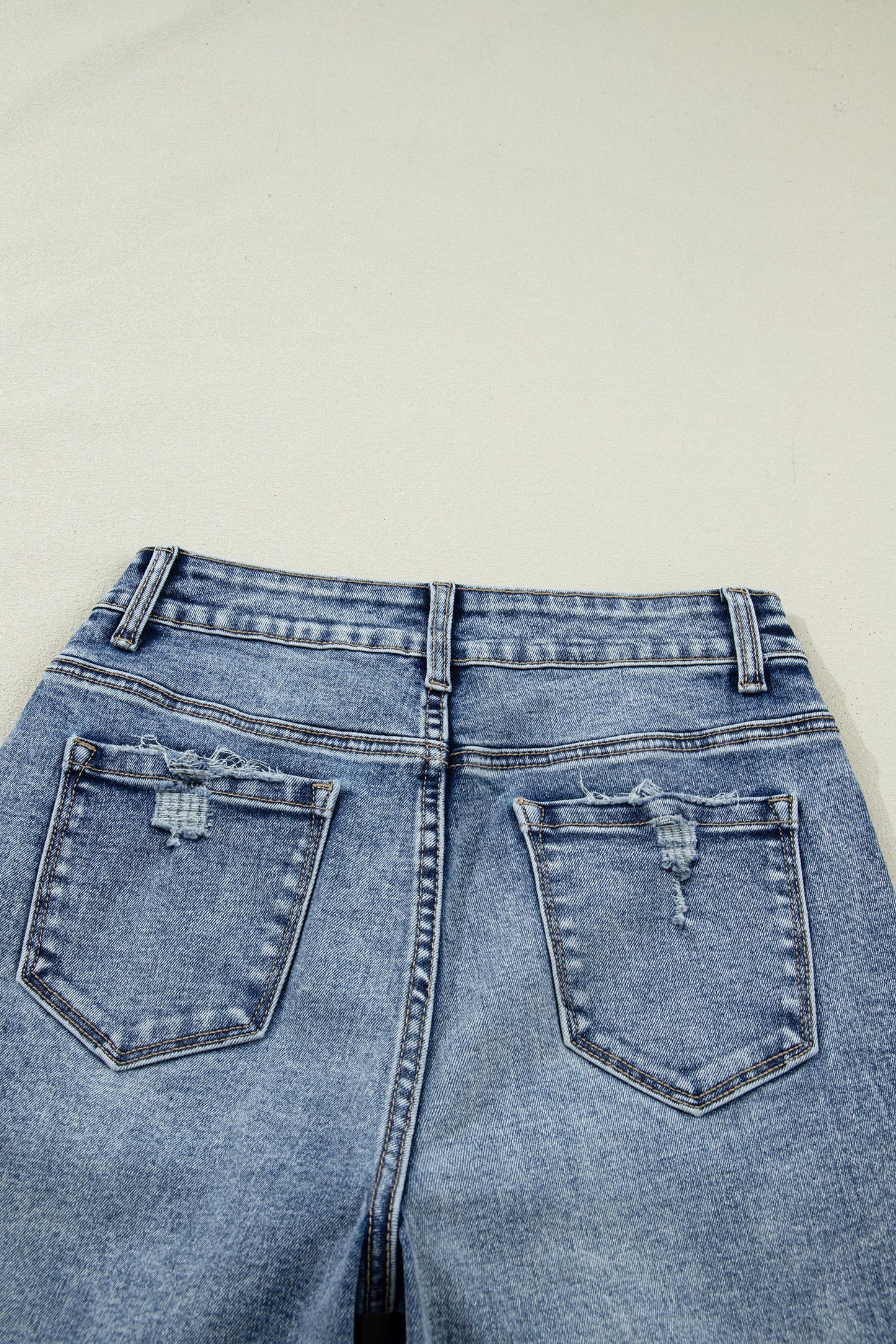 Cuffed Straight Loose Jeans