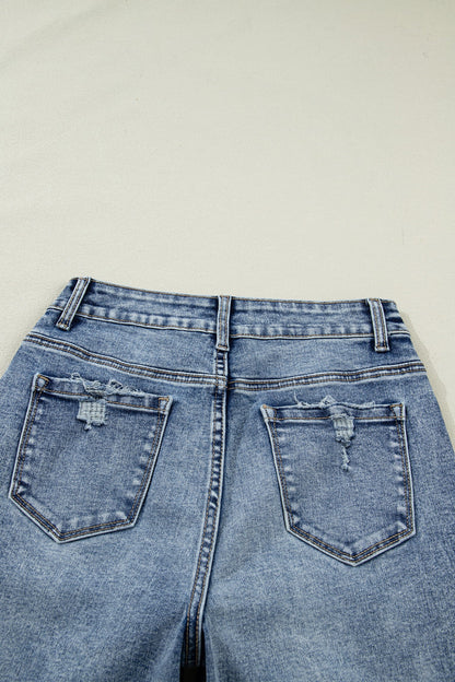 Cuffed Straight Loose Jeans