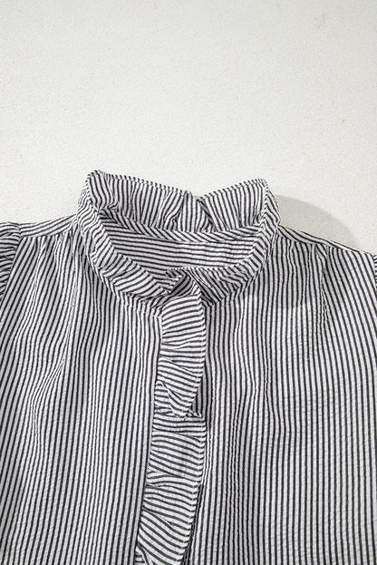 Short Bubble Sleeve Collar Shirt
