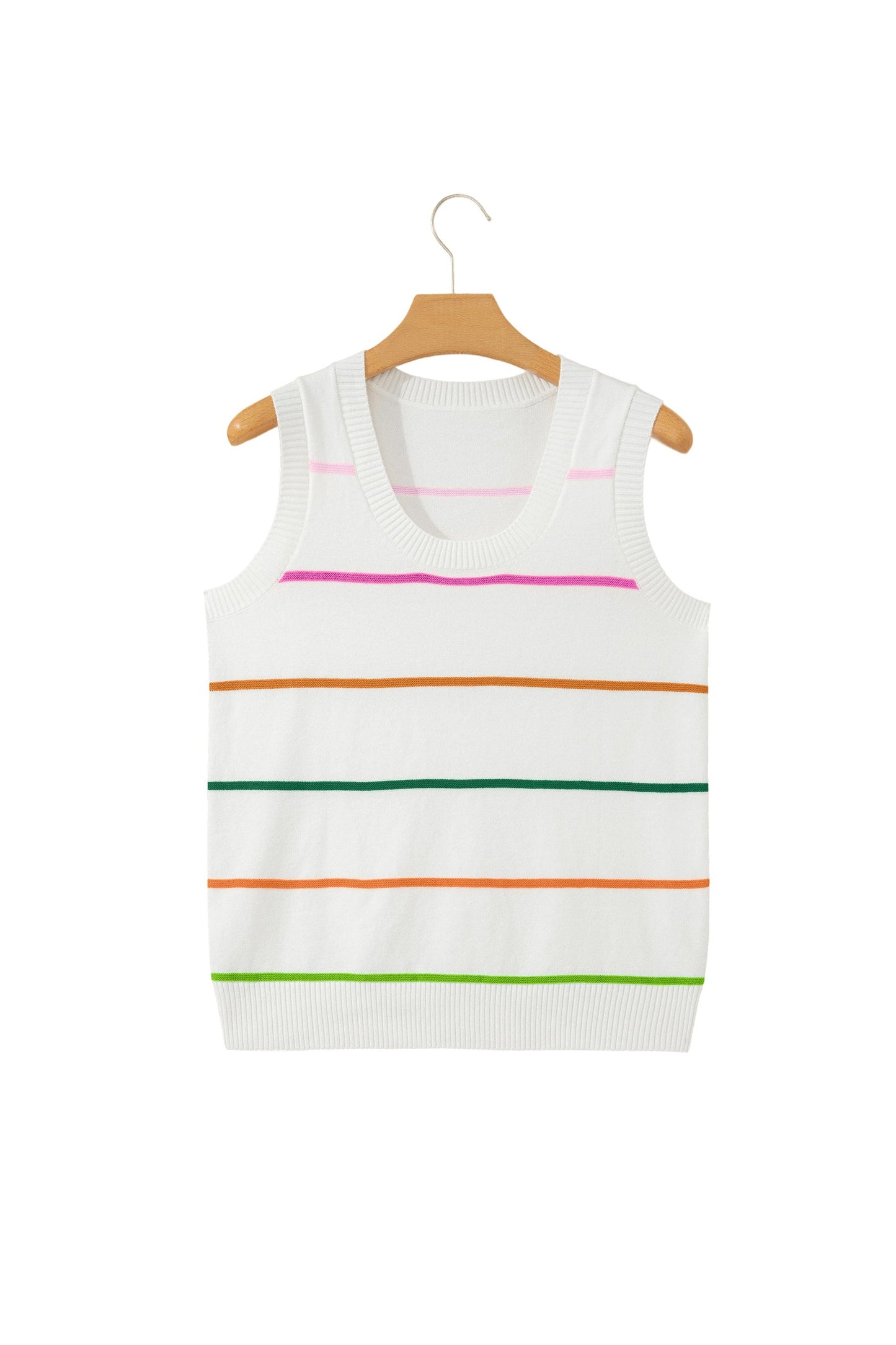 Stripe Knitted Sweater White