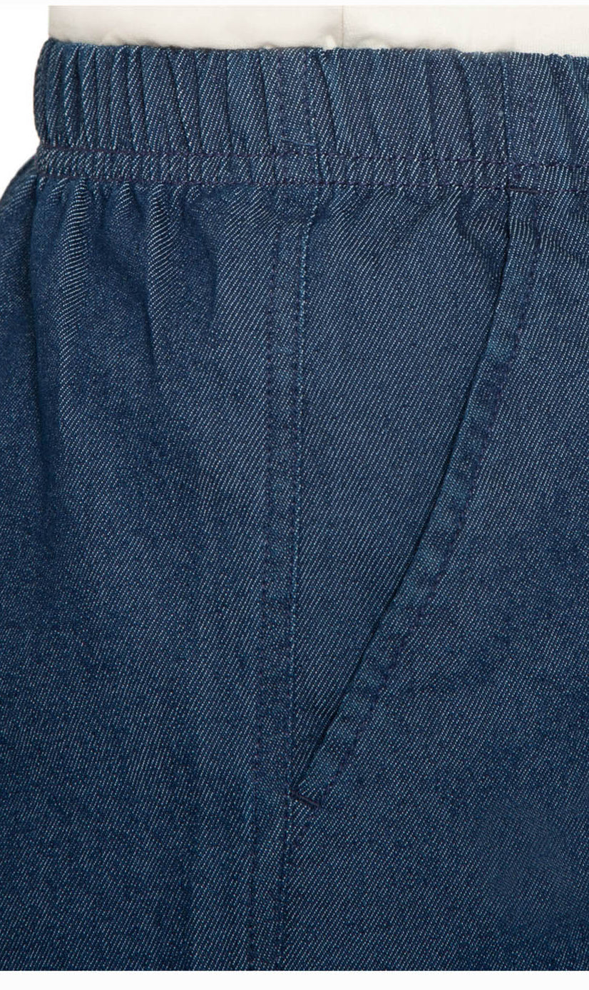 Pull-On Denim & Twill Shorts