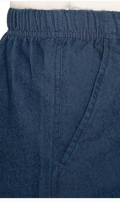 Pull-On Denim & Twill Shorts