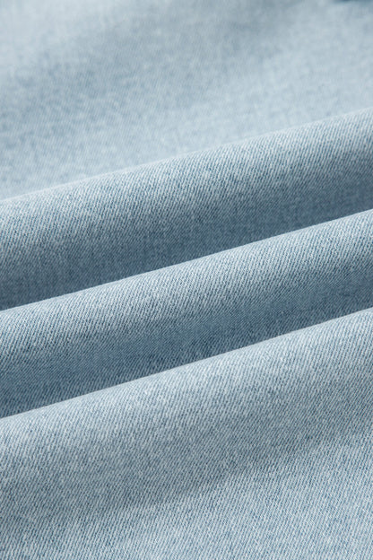 Beau Blue Frayed Crop Straight Jeans