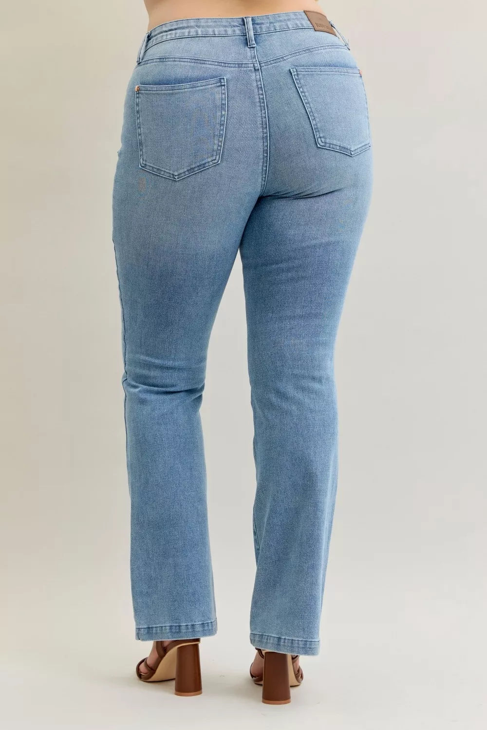 Mid Rise Bootcut Patch Pocket Jeans