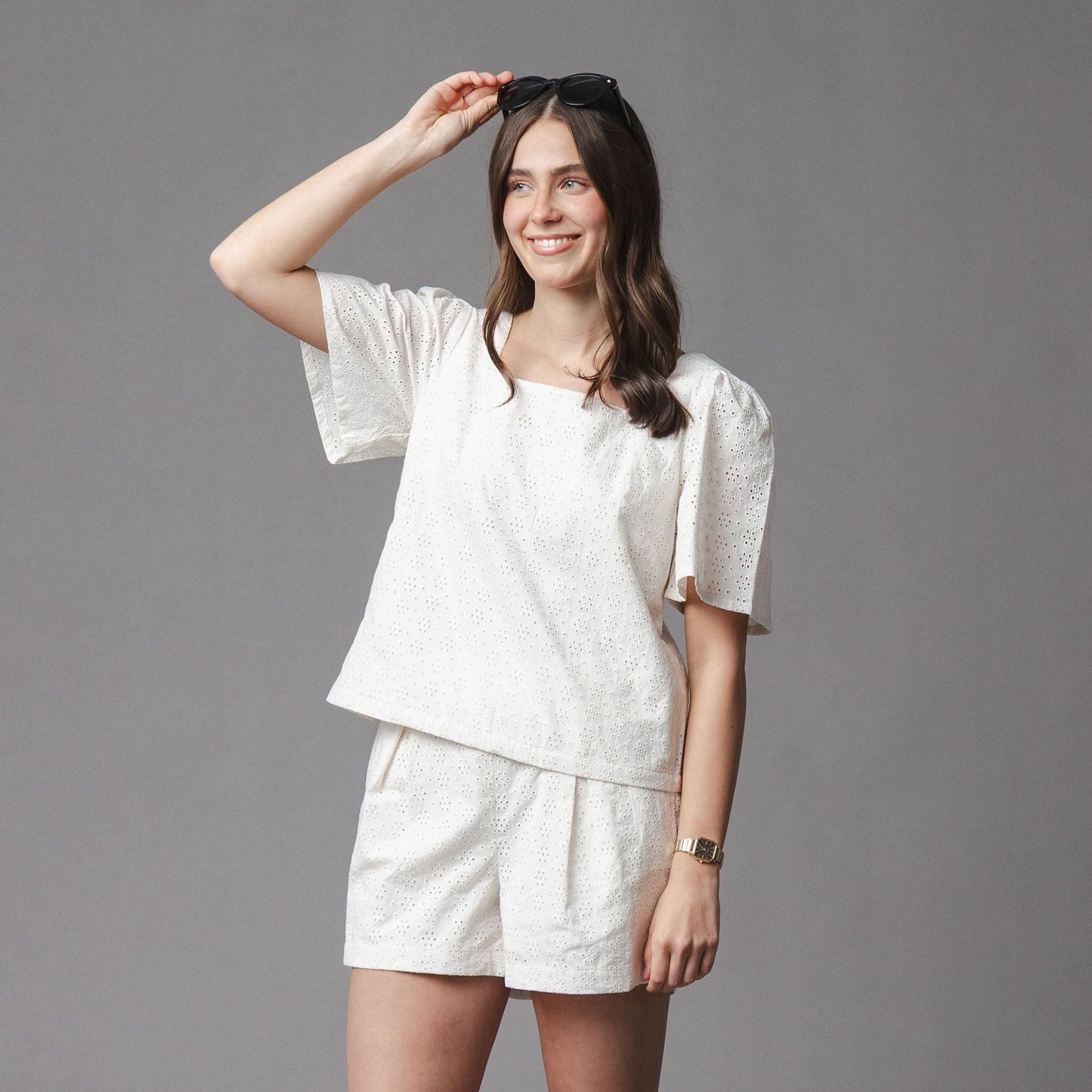 Organic Button Tab Shorts