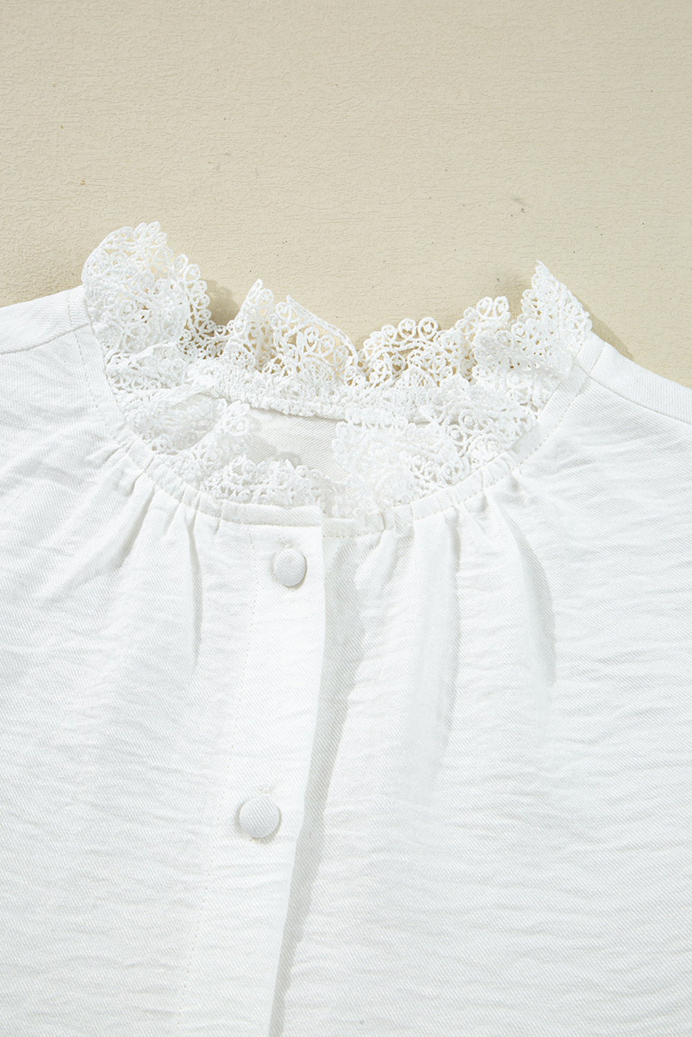 Lace Patchwork Button Up Shirt