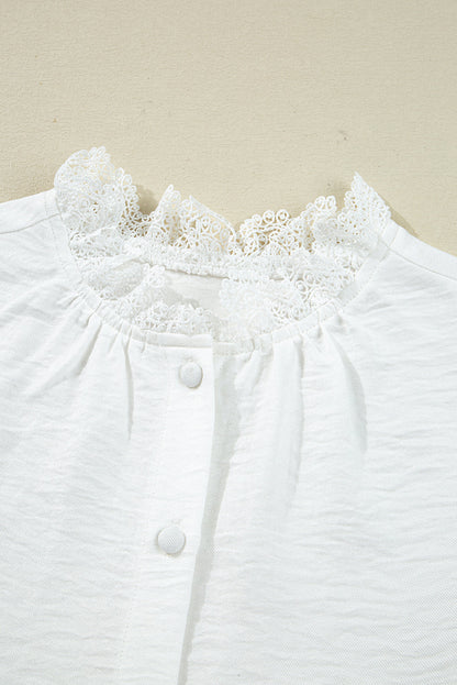Lace Patchwork Button Up Shirt