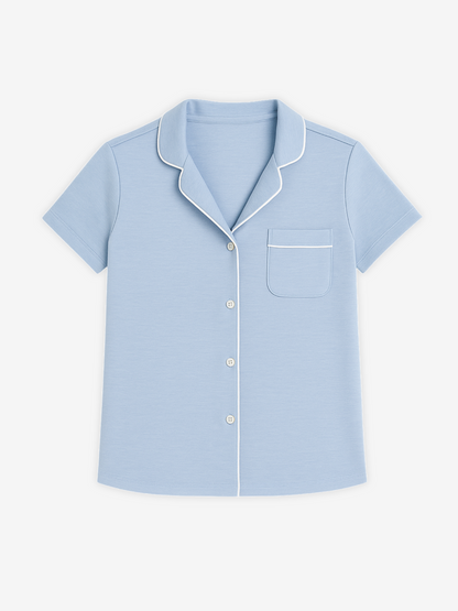 D's Short Sleeve Button Lounge Shirt