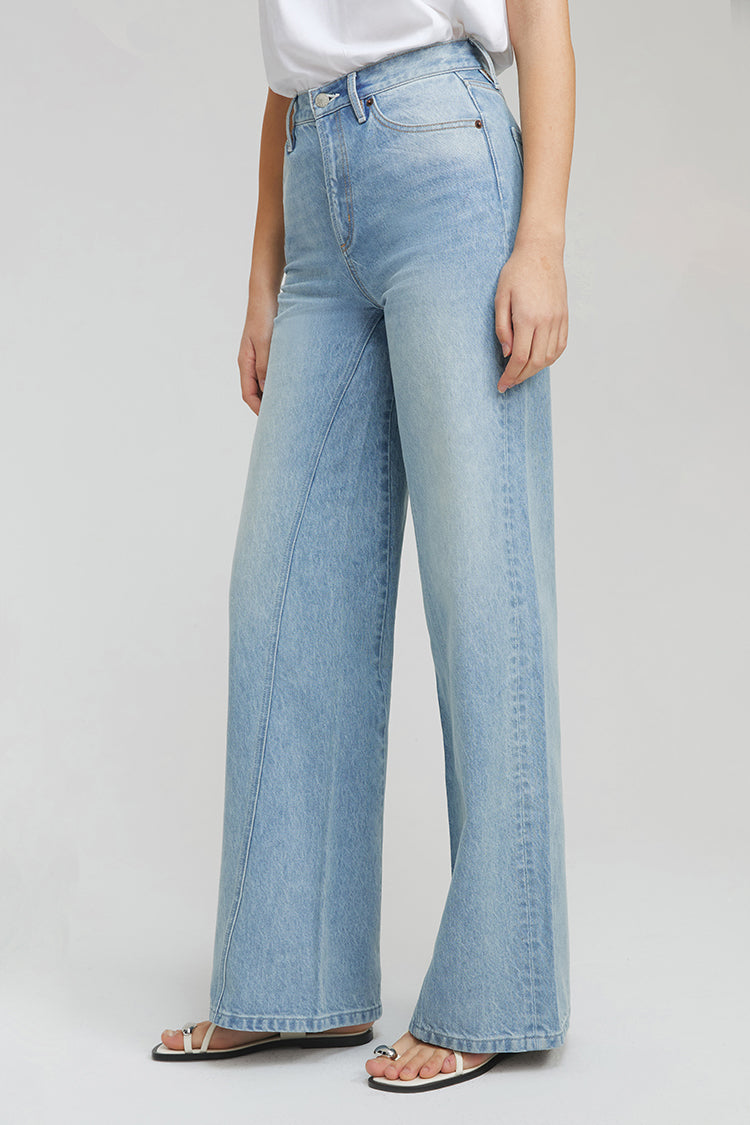 Angeles High Rise Wide Leg Light Wash Jeans