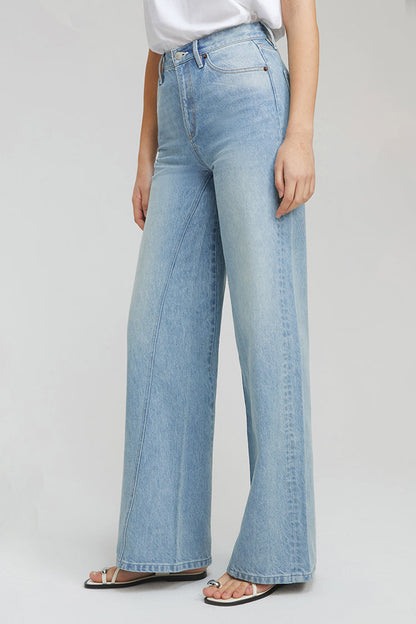 Angeles High Rise Wide Leg Light Wash Jeans