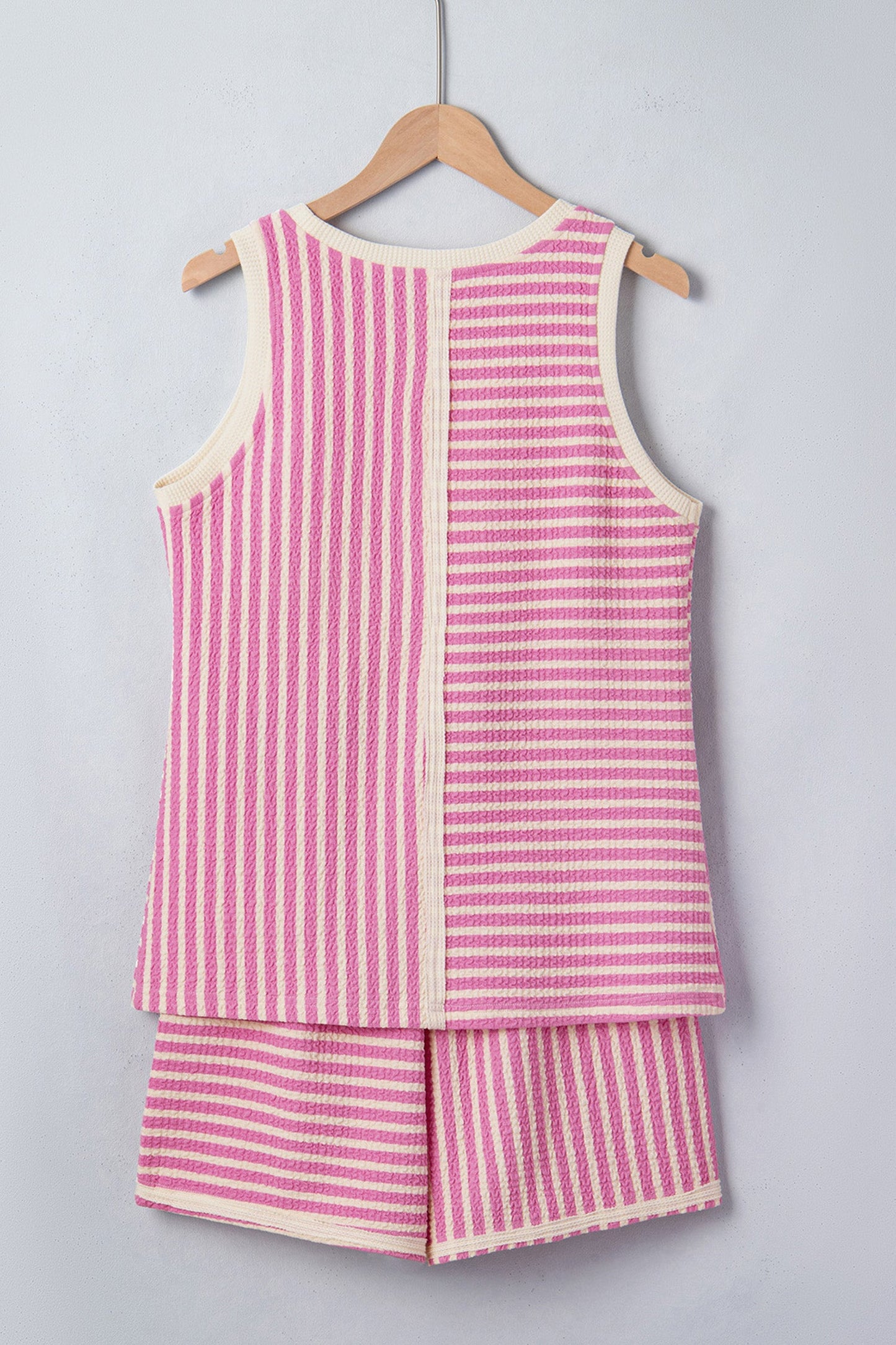 Contrast Trim Casual Tank & Shorts Set