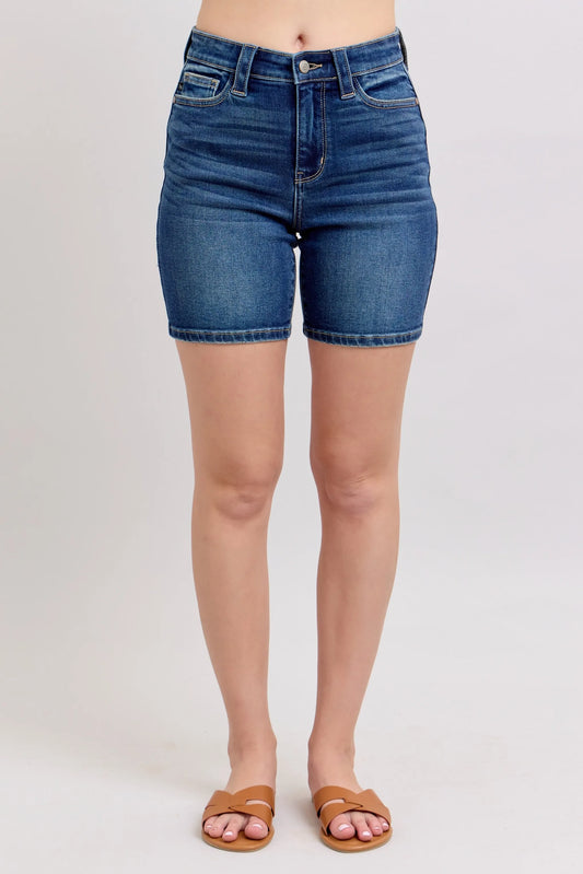 High Waist Back Flap Bermuda Shorts