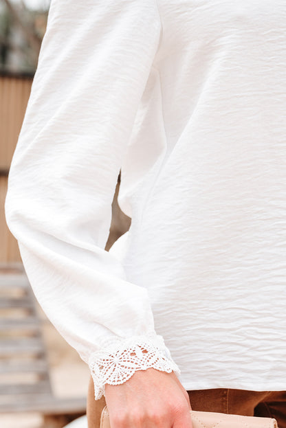 Lace Patchwork Button Up Shirt