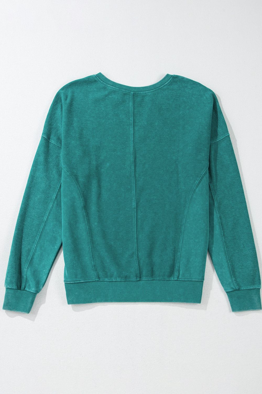 Notched Collar Drop Shoulder Sweatshirt Top
